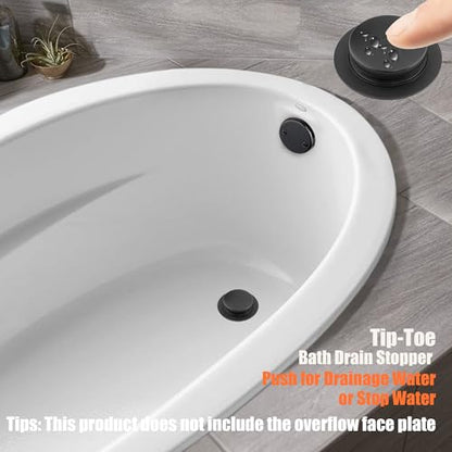 Artiwell Tub Drain, 2 in 1 Pop-up Bathtub Plug with Hair Catcher - color: Matt Black