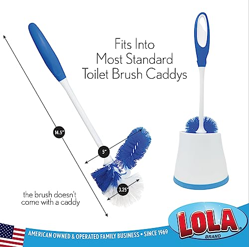 LOLA Classic Toilet Brush w/Under-The-Rim Scrubber, 6 Pack - size: 6 Pack, style: Toilet Brush w/Under Rim