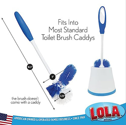 LOLA Classic Toilet Brush w/Under-The-Rim Scrubber, 6 Pack - size: 6 Pack, style: Toilet Brush w/Under Rim