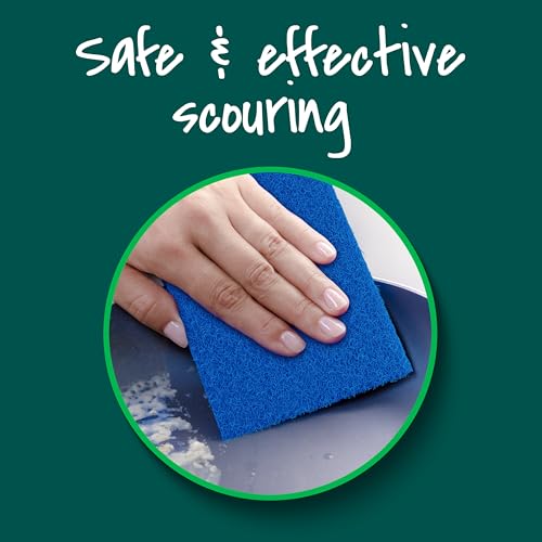 Scotch-Brite Zero Scratch Scouring Pad, Effective + Gentle Dish Scrubber for Household Cleaning, 2 Scrub Pads for Dishes, Nonstick Pots and Pans, Glass, Tubs, Showers, Reusable & Durable