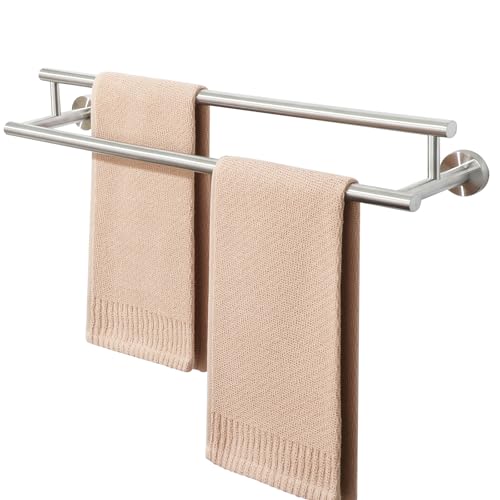 Alise Double Towel Bar,20" Towel Racks for Bathroom Wall Mounted,Nickel - color: Brushed Nickel, size: 20-Inch (2-Bars)