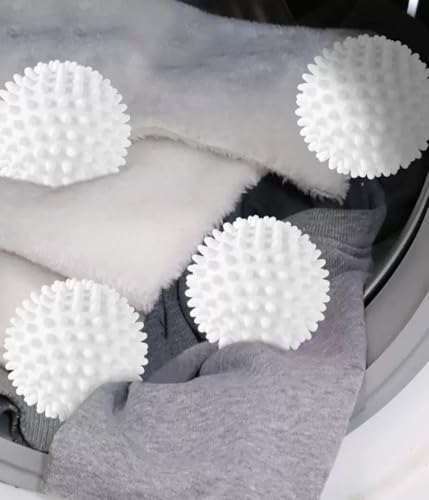 6 Pcs Reusable Dryer Balls Laundry Wash Dryer Balls Anti-Static Fabric Softener Laundry Washing Ball, Laundry Accessories (Pink,White,Blue)
