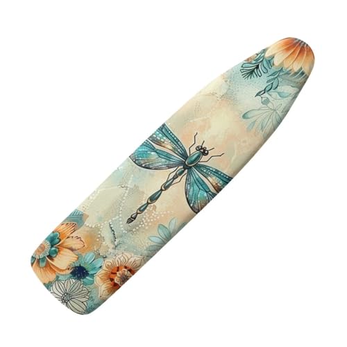 Mandala Flower Dragonfly Ironing Board Cover and Pad 15 X 54 Thick Padding with Elastic Edge Ironing Board Pad for Standard Size Boards Table Top Ironing Board Cover Sleeve Brown - color: Dragonfly Mandala Flower