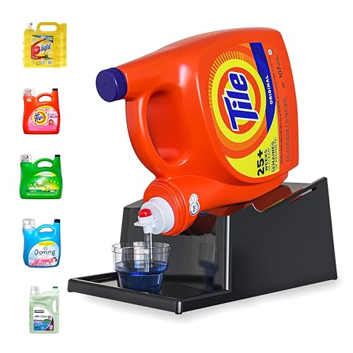 Skywin Liquid Laundry Detergent Dispenser Holder with Drip Tray - 1 Pack - color: Black