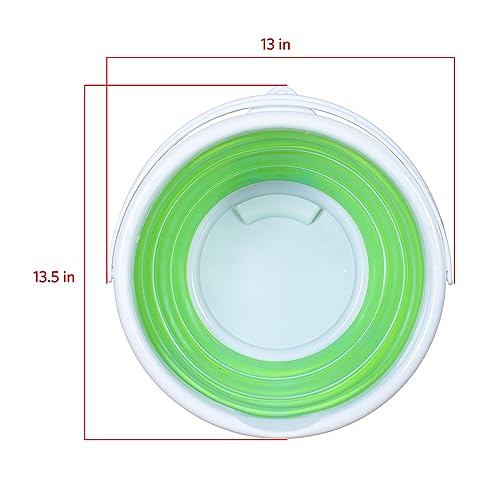 Pine-Sol Collapsible Bucket 2.6 Gallon - Multipurpose Foldable Pail for Cleaning, Car Wash, Outdoor, and Camping - Portable Round Plastic Tub with Handle (Pack of 6) - size: 2.6G (Pack of 6)