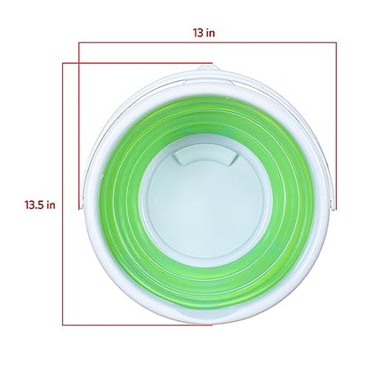 Pine-Sol Collapsible Bucket 2.6 Gallon - Multipurpose Foldable Pail for Cleaning, Car Wash, Outdoor, and Camping - Portable Round Plastic Tub with Handle (Pack of 6) - size: 2.6G (Pack of 6)