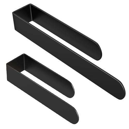 HUFEEOH Black Adhesive Hand Towel Holder Set, 8-Inch Rack and 14-Inch Bar - color: Black, size: 2PC (8 Inch + 14 Inch)