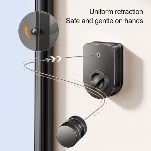 ROOM127 Retractable Clothesline, Wall Mounted Laundry Line - color: Black