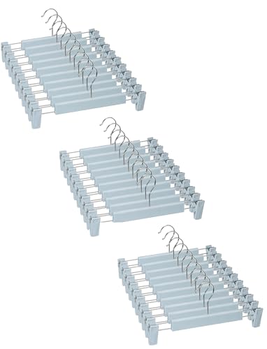 Pants Hangers with Clips, Skirt Hangers, 30 Pack, Light Blue - color: Light Blue, size: 30Pack