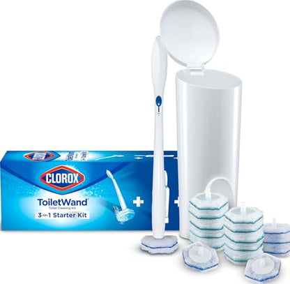 Clorox ToiletWand Toilet Cleaning Kit, 1 Starter Kit with 16 Refill Heads - size: 16 Count (Pack of 1)