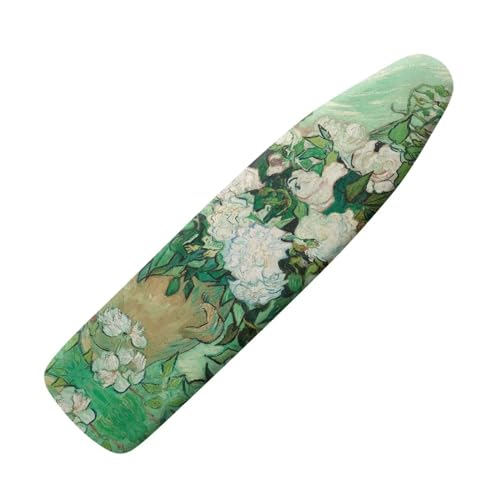 White Rose Ironing Board Cover Dust Covers 15 x 54 Heavy Duty Iron Board Covers Standard Size Padding Decorative Covers for Most Iron Boards Ironing Pad Cover - color: Van Gogh White Rose