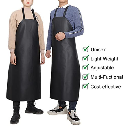 Thick Waterproof Apron Heavy Duty Oil Resistant PU Apron
