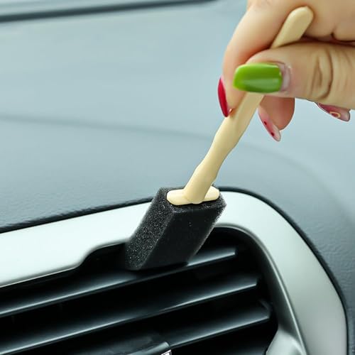 5PCS Crevice Cleaning Brush for Small Gaps, Professional Car Vent Detailing Brush with Foam Sponge, Multi-Purpose Gap Cleaning Tool for Kitchen Blinds and Home Deep Cleaning