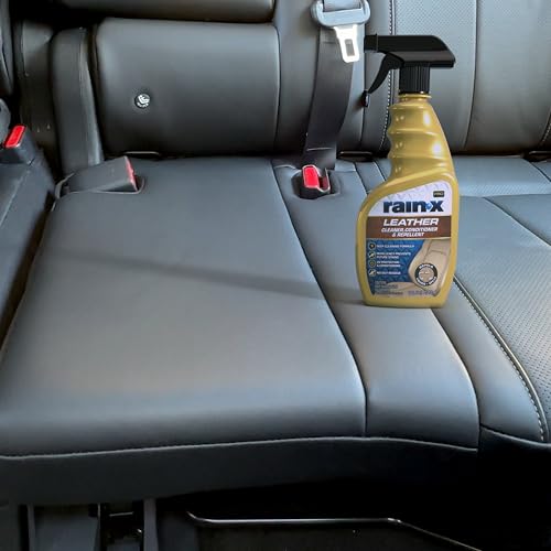 Rain-X 620236SRP Leather Cleaner Conditioner & Repellent for Car Interiors, Cleans + Repels while Moisturizing, Restores Leather to Natural, Fresh Scent without Residue 16 Fl Oz. - style: Leather Cleaner