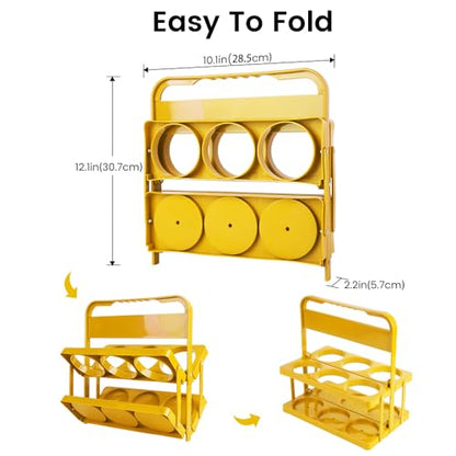 musbus Reusable Drink Carrier with Handle, Yellow,1PK, 6Cup - color: Yellow, size: 6 CUP
