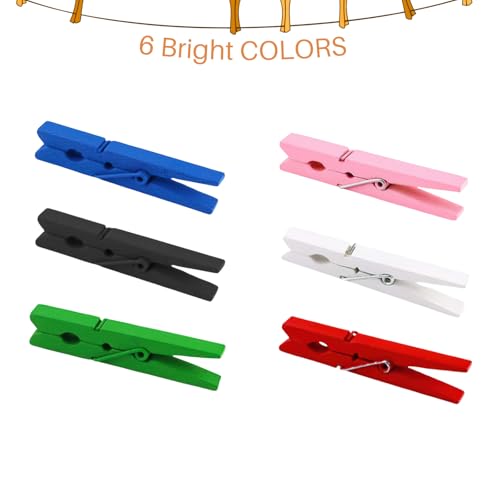 24Pcs Colorful Clothespins, 3.55 Inch Large ClothesPins for Crafts & Photos