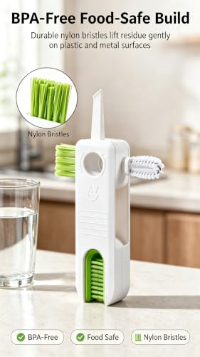 4‑in‑1 Cup Lid Cleaning Brush, Gap & Seal Ring Scrubber. - color: White
