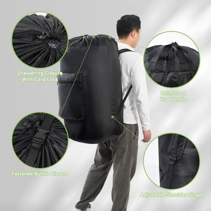 OTraki Large Laundry Backpack 100L Heavy Duty Travel Laundry Bags Hamper Bag with Adjustable Shoulder Straps Pocket Drawstring Closure Drying Do Not Exceed 176℉ - size: 16 x 32 Inch B