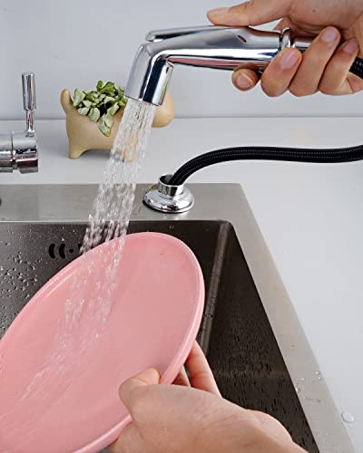 Universal Fit Sink Spray Attachment with Hose Set, Braided Hose, Chrome - color: Chrome, style: braided hose/single spray mode