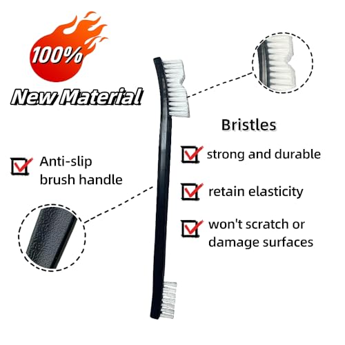 10 Nylon Brushes for Sneakers, Aquariums & Electronics – Non-Scratch, Includes Angled Brush for Bicycle Chains - Perfect for Tight Spaces - Car Detailing Nylon Brushes for Guns, Tiles & Car Interiors - size: 10 pcs