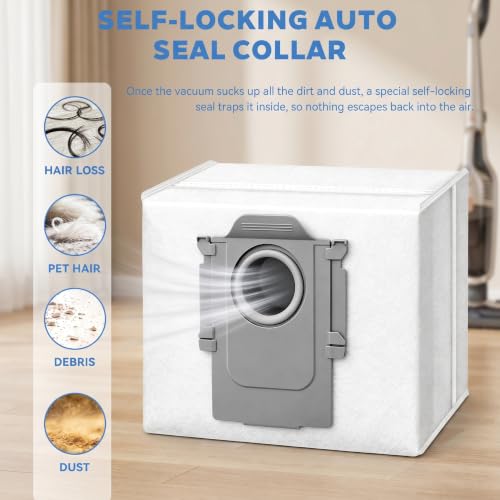 6 Pack Vacuum Bags for Roborock Q7 M5+, Q10 S5+, Q10 X5+, Q5 Max+, S8+