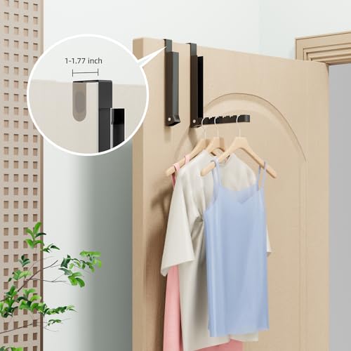 Over the Door Hanger, 2 Pack Foldable Over Door Drying Rack for Laundry - color: Black