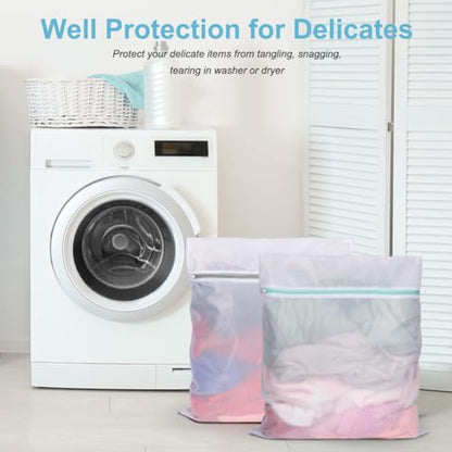 Tenn Well 3Pk 20x23" Mesh Laundry Bags Large Lingerie for Delicates - color: White, size: S (20"x23")