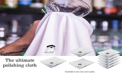 Trendy Bartender Toast to Perfection Microfiber Glass Polishing Lint-Free Cloth for Spotless Shine and a Residue-Free Finish - Pack of 5-25x20 inch - White - color: White, size: 25 x 20 Inch 5-Pack