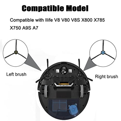 6pcs Replacement Side Brushes for Ilife V8 V80 V8S X800 X785 X750 A9S A7 Robot Vacuum Cleaner Accessories 3pairs Left&Right Blue&Yellow