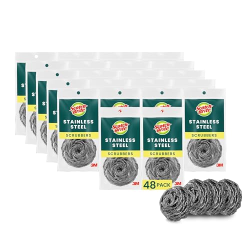 Scotch-Brite Stainless Steel Scrubbers, 48 Pack