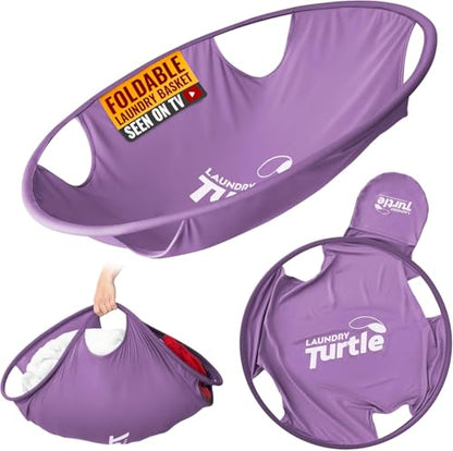 Laundry Turtle Collapsible Laundry Basket for Washer & Dryer (Lavender, Large) - color: Lavender, size: Large