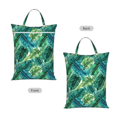 Hawaiian Leaves Turquoise Leaf Summer Travel Laundry Bags Cloth Diaper Wet Bags Handle Washable Dirty Clothes Bags Wet Dry Bag Suitcase Gym Swimming Pool College Dorm Wet Bag - color: 1 PC13, size: One Size