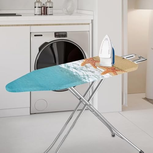 ZDCUSTOM Beach Starfish Ironing Board Covers, 15x54 Padded Ironing Board Covers, Extra-Wide Stain Resistant Thick Padding and Elasticized Edge Covers - color: Beach Starfish