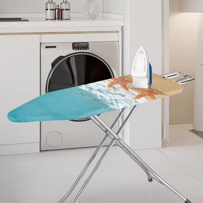 ZDCUSTOM Beach Starfish Ironing Board Covers, 15x54 Padded Ironing Board Covers, Extra-Wide Stain Resistant Thick Padding and Elasticized Edge Covers - color: Beach Starfish
