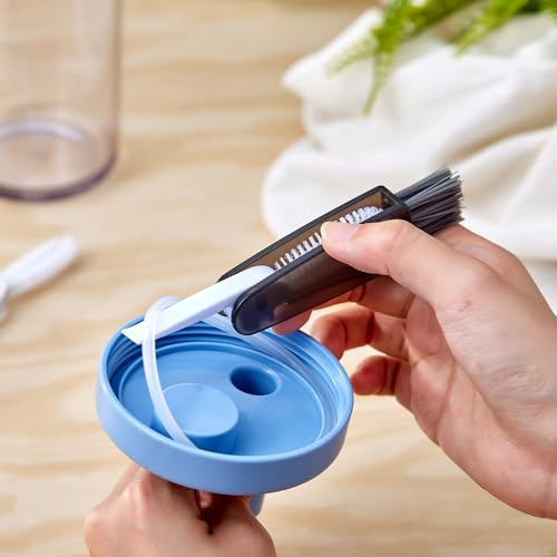 3 in 1 Cup Lid Cleaning Brush, Gap Cleaner, Black - color: Black