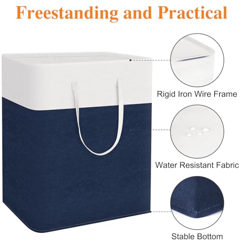 TasticTotes Laundry Basket 3-Pack, Laundry Hamper, 125L-Blue - color: Blue, size: 125L