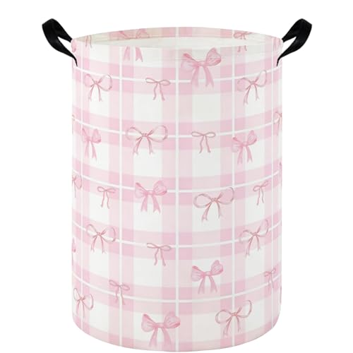 Baby Laundry hamper,Kids Laundry Basket,Baby Nursery Hamper,Waterproof foldable laundry basket for boys and girls,toy storage box,Kid Room Decor(Pink Grid) - color: Pink Grid