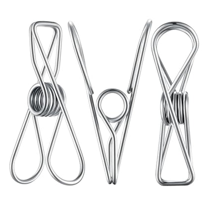 Clothes Pins Metal Stainless Steel Clothespins Laundry Pin Bag Photo Clips - size: 20pcs small size Clothes Pins