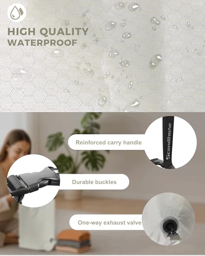 Travel Laundry Bag, Pump-free Vacuum Compression Dirty Clothes Bag, Large Reusable Waterproof & Washable Laundry Bag, Wet and Dry Bag, Ideal for Suitcases, Laundromats (1 Pack) White - color: White, size: 23" L × 17" W × 6.5" H