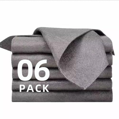 6 Pack Thickened Magic Cleaning Cloths, 30x30cm Reusable Microfiber Cleaning Rags, Lint-Free Streak-Free Cloth for Windows, Glass, Mirrors, Kitchen, Car - color: Grey(6pack), style: Magic Cloth