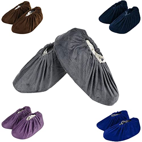LAKE OF FIRE 5-Pair Reusable Shoe Covers, Non-Slip, Washable, and Thickened Boot Covers for Floor and Carpet Protection - color: A-5 Colors