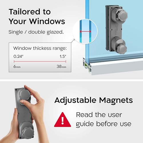 Tyroler Glider R-3 AFC Magnetic Window Cleaner Tool Fits Windows 0.24"-1.5"