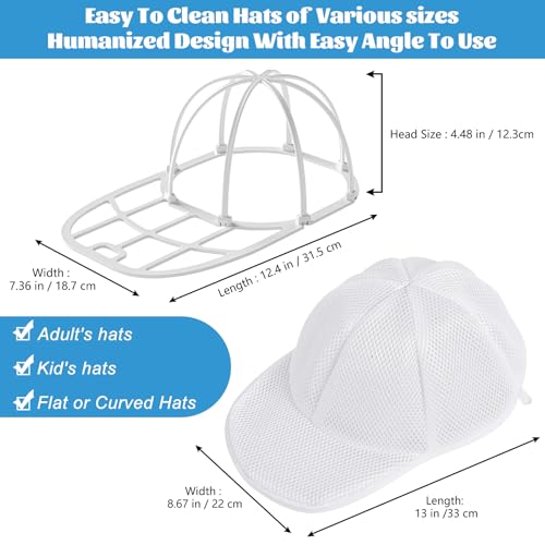Eiito Hat Washer Cage, Hat Washer for Washing Machine or Dishwasher - color: With Mesh White 1 Pack