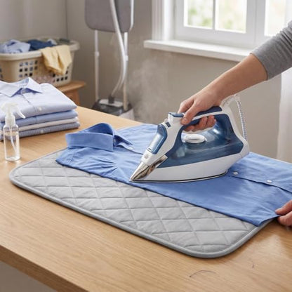 Tegeme 12 x 20 Inch Ironing Mat, Heat Resistant Foldable Iron Board Pad - size: 12×20 Inch