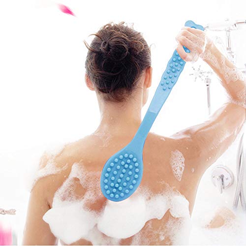 Long Handle Bath Brush for Shower-Soft & Comfortable Dry Skin Body Massage Brush Back Exfoliation Brushes (blue and Pink) - color: Blue and Pink