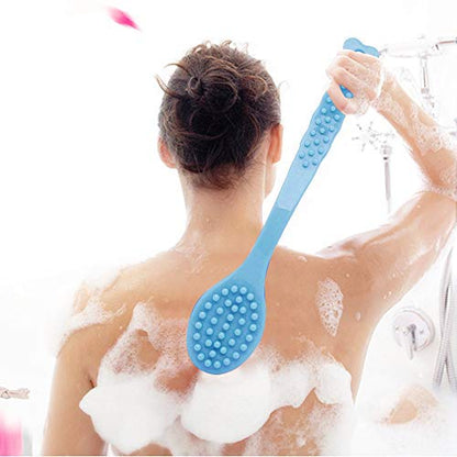 Long Handle Bath Brush for Shower-Soft & Comfortable Dry Skin Body Massage Brush Back Exfoliation Brushes (blue and Pink) - color: Blue and Pink