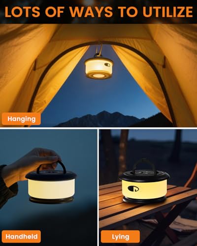 Camping String Lights, Retractable 32.8FT Rechargeable Fairy Light - color: Black