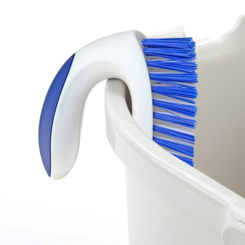 CELOX Stiff Bristle Brush for Cleaning, Hard Bristle Brush for Carpet Cleaning, Blue - color: Blue White Handle , Blue White Brush Head