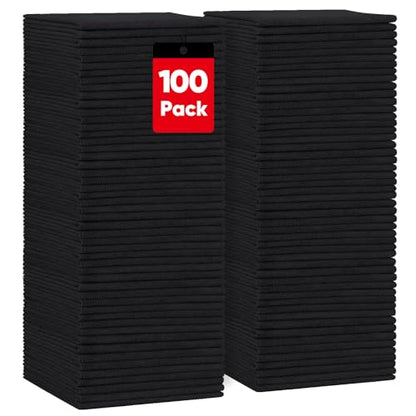 HOMEXCEL Black Microfiber Cleaning Cloth 100PK, Towels for Cars, Shop Rags - color: Black