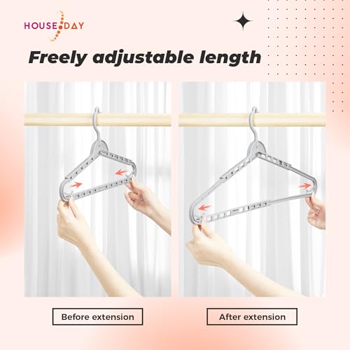 HOUSE DAY Extra Large Adjustable Hangers 4 Pack, Heavy Duty with 360° Hook